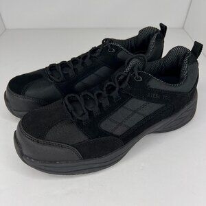 Brahma Mens MNBR0241000 Black Adan Steel Toe Slip Resistant Size 10.5 Work Shoes